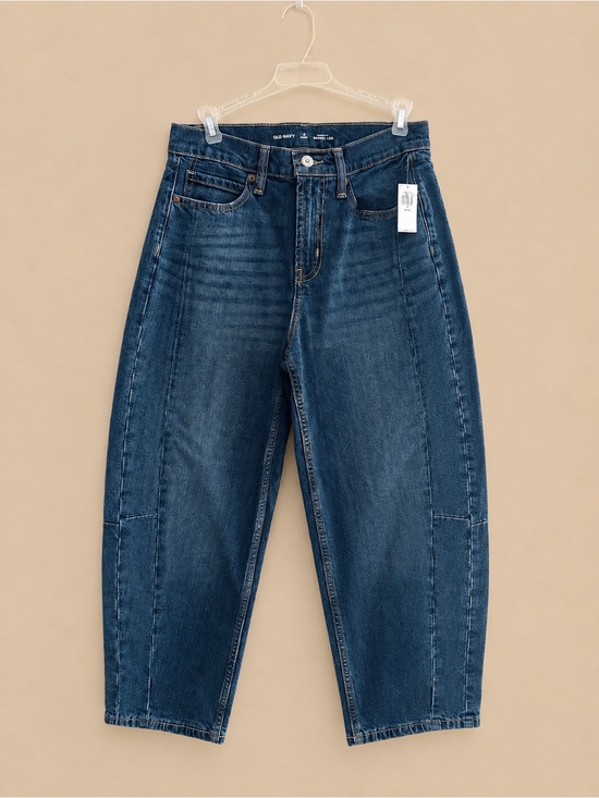Old Navy Denim - Old Navy High Waisted Barrel Ankle Jeans - Medium Wash